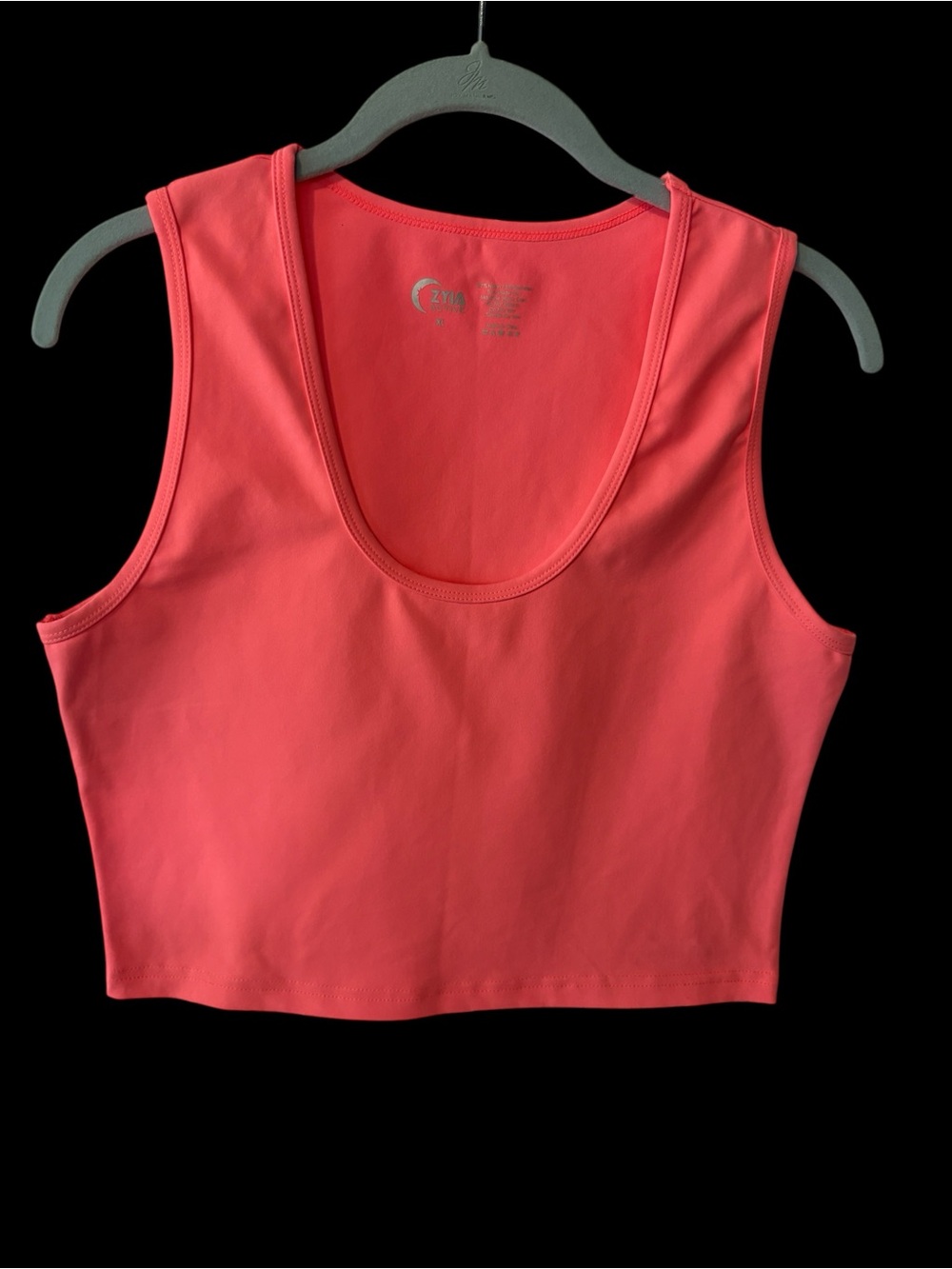 Everyday Scoop Neck Crop Tank Top - Coral